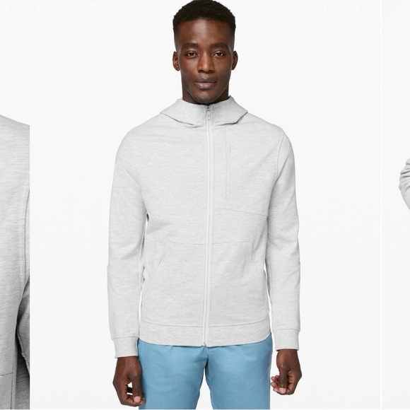 Lululemon City Sweat Zip HoodieHeathered Ultra Light Grey / Sea Salt